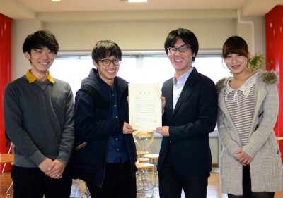 「Create Future山梨」のメンバー 左から南翔伍さん、小島信一郎さん、齋藤浩平さん、仁田春香さん