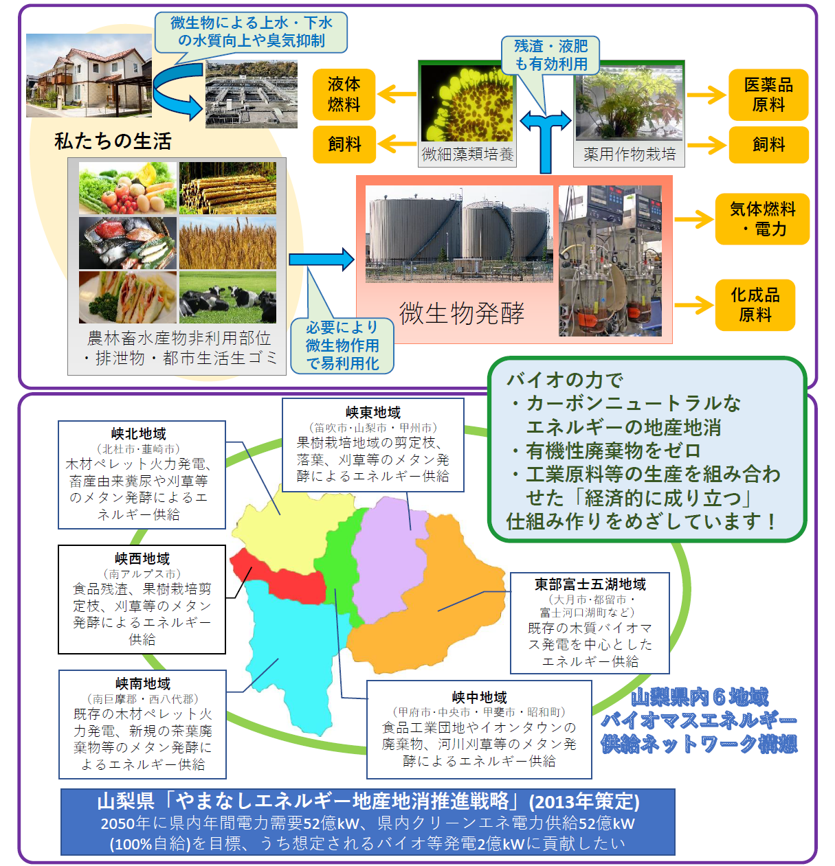 微生物機能を活用した廃棄バイオマス完全利用に基づく山梨発・持続可能サイクルの開発